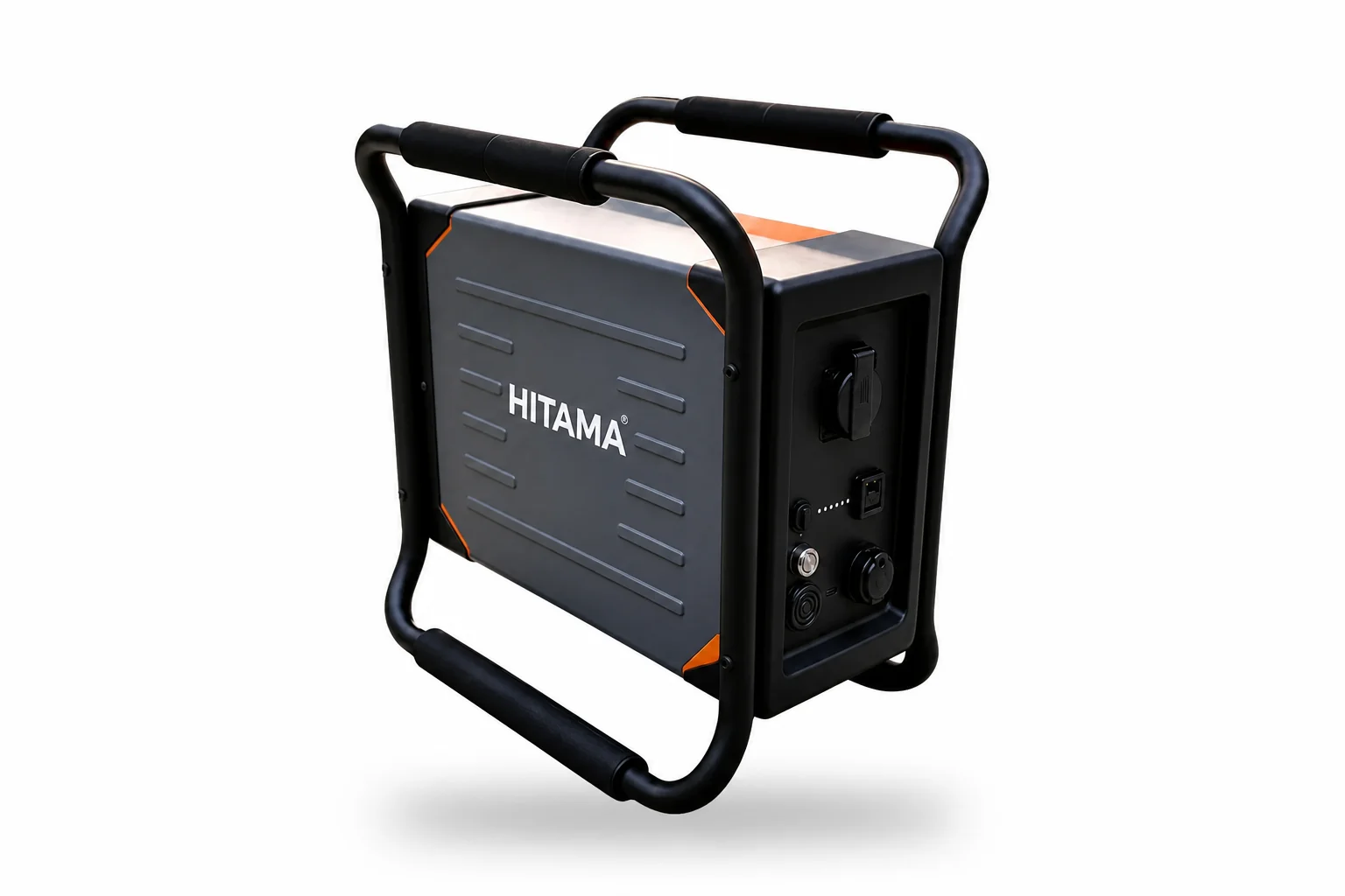 Hitama P25 tragbare industrielle Batterie-Powerstation, Dreiviertelansicht auf Weiß
