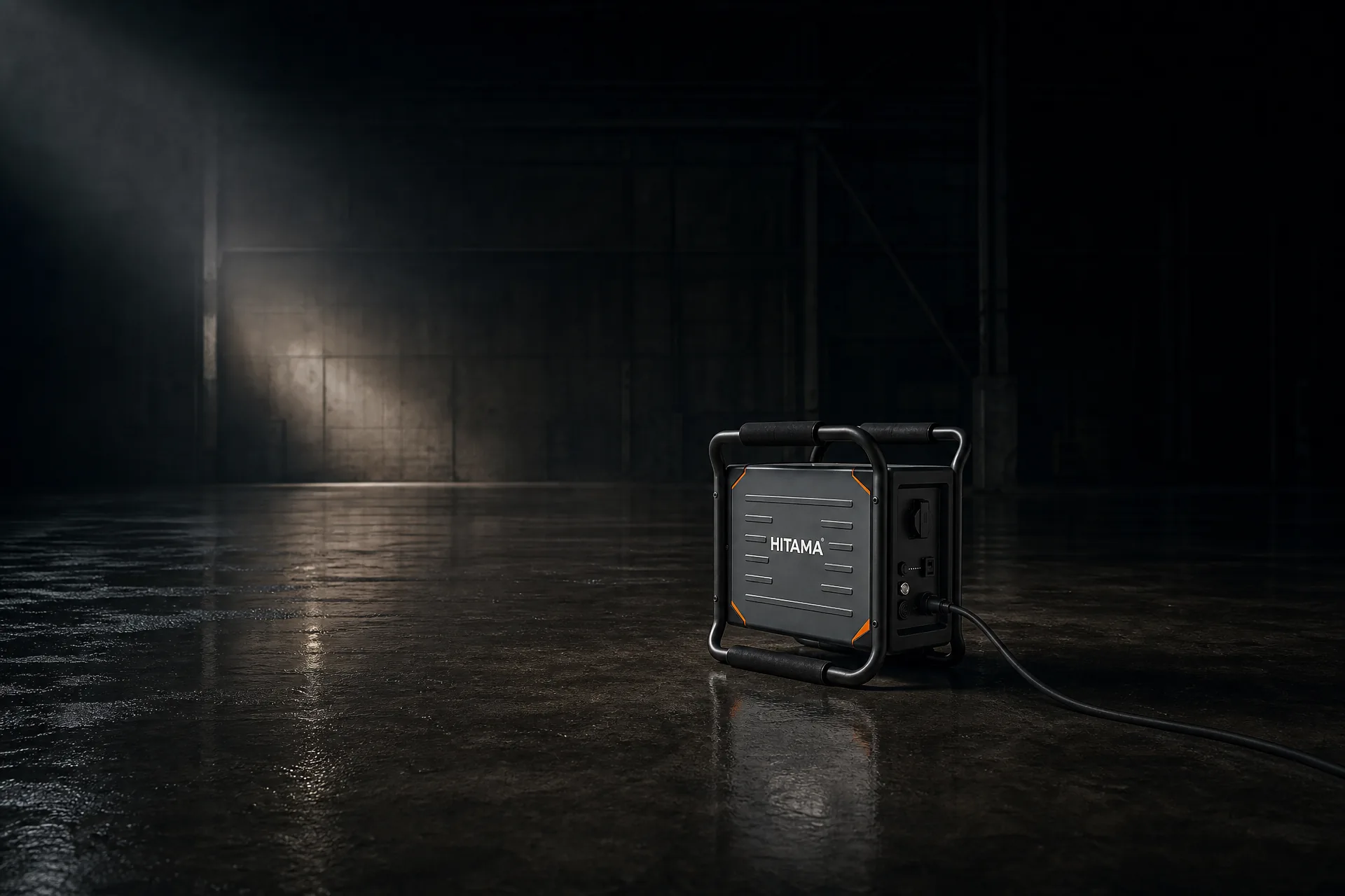 A Hitama P25 portable power station carried by hand along a tunnel section during a night possession