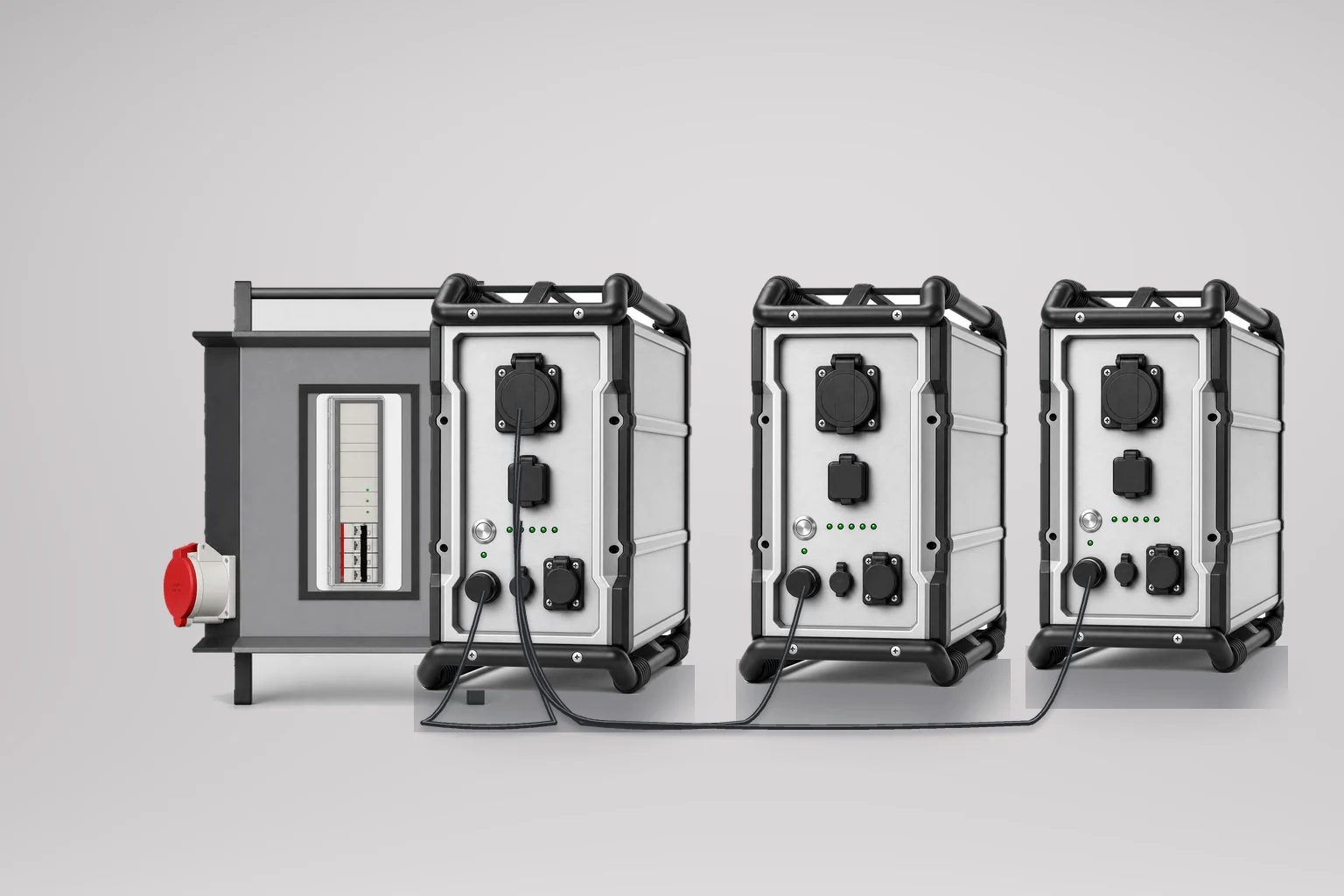 Hitama P25-T: three P25 units with the distribution unit hooked onto the frame